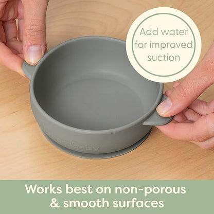 UpwardBaby Silicone Baby Bowls with Suction Set - Strong Suction Design for Toddlers 1-3, Easy-Grip Baby Spoon for Self-Feeding, BPA Free Feeding Bowls, 4-Piece Set