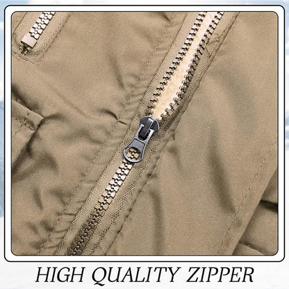 Winter Kids Boys Snow Coats Black Puffer Jacket Hooded Clothes Fleece-Lined Wear