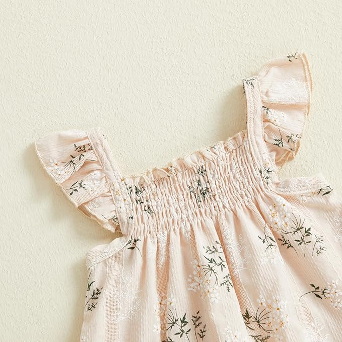 Mubineo Baby Girl Summer Clothes Cute Ruffle Tops Dress Shorts Outfits Set Infant Toddler Shrit Bloomers Princess Outfit