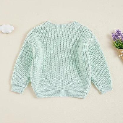 Newborn Baby Boy Girl Knit Sweater Long Sleeve Solid Winter Warm Sweatshirt Top Outfit Infant Toddler Fall Clothes