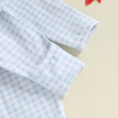 Gaono Newborn Baby Girl Romper Waffle Knit Striped Long Sleeve Doll Collar Heart Bow Jumpsuit Bodysuit Fall Winter Clothes