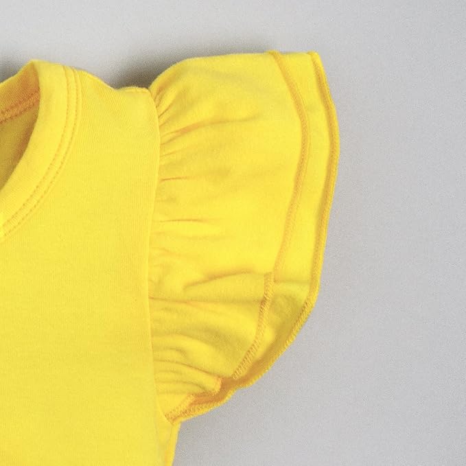 Magic Park 0-24M Infant Girl Romper Baby Girls Solid Color Bodysuit Toddler Ruffle Jumpsuit Shirts Casual Tops Baptism Shirt