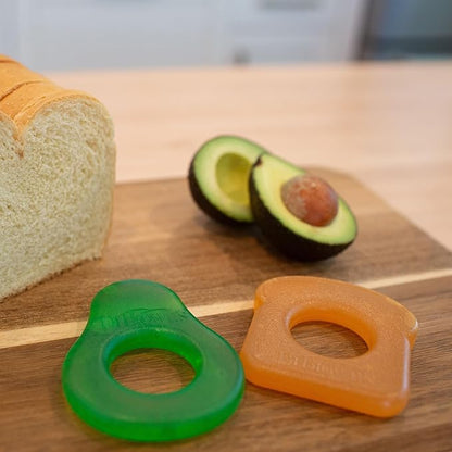 Dr. Brown's AquaCool Water-Filled Teether, Cooling Baby Teether Toy for Sore Gums, Avocado Toast Shapes, BPA Free, 3m+, 2-Pack