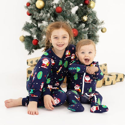 Owlivia Organic Cotton Baby Pajamas, Boys Girls Zip Front Sleep 'N Play Pjs, Footed Sleeper, Long Sleeve