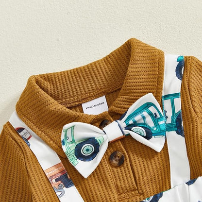 Twopumpkin Winter Baby Boy Clothes Newborn 3 6 9 12 Months Long Sleeve Romper Overall Onesie Waffle Knit Jumpsuit Warm Outfit