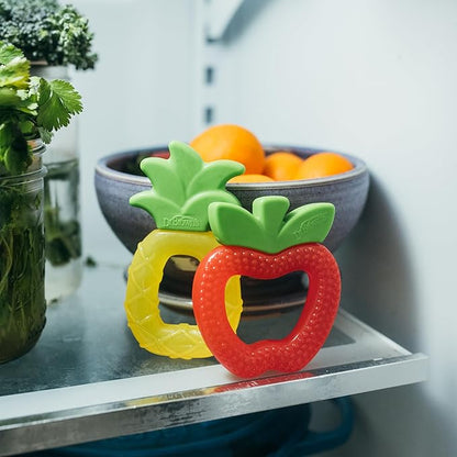 Dr. Brown's AquaCool Water-Filled Teether, Cooling Baby Teether Toy for Sore Gums, Apple Pineapple, BPA Free, 3m+, 2-Pack