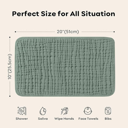Looxii Muslin Burp Cloths 100% Cotton Muslin Cloths Large 20''x10'' Extra Soft and Absorbent 6 Pack Baby Burping Cloth for Boys and Girls(Multicolor)