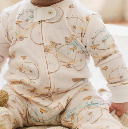 Burt's Bees Baby Boys Sleep and Play PJs, 100% Organic Cotton One-Piece Zip Front Romper Jumpsuit Pajamas