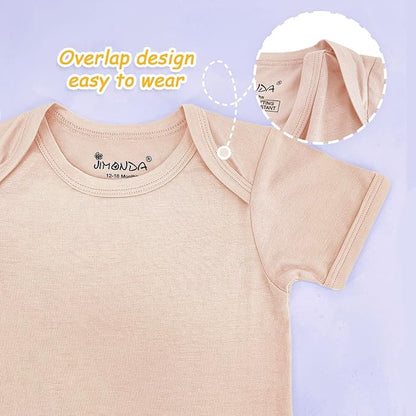 Jimonda Baby Bodysuits Rayon from Bamboo Short Sleeve Baby Boys Girls Rompers Soft Outfits Newborn Clothes