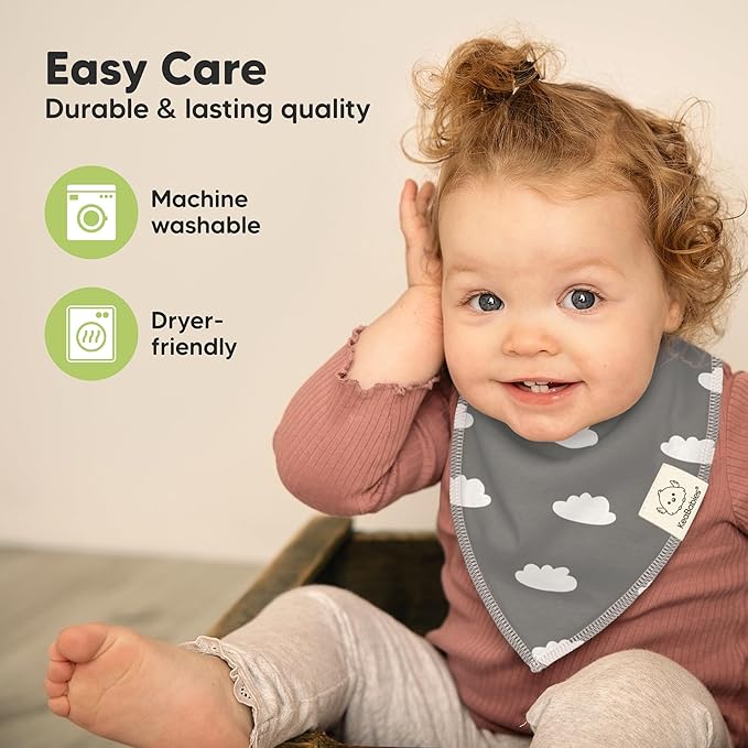 KeaBabies 8-Pack Organic Baby Bandana Bibs for Boys, Girls - Super Absorbent Triangle Baby Bibs for Drooling and Teething Infant, 100% Cotton Extra Soft for Newborn, Infant 0-36 Months (Crossroads)