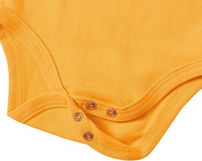 ROMPERINBOX Newborn Baby Boy Collared Onsies Polo Shirt Bodysuit Pique Solid Color Mesh Bubble Short Sleeve Romper Clothes