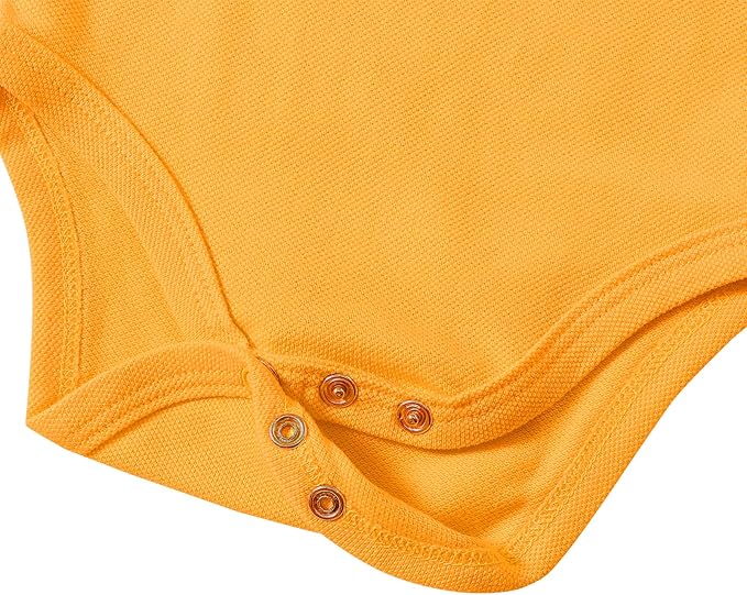 ROMPERINBOX Newborn Baby Boy Collared Onsies Polo Shirt Bodysuit Pique Solid Color Mesh Bubble Short Sleeve Romper Clothes