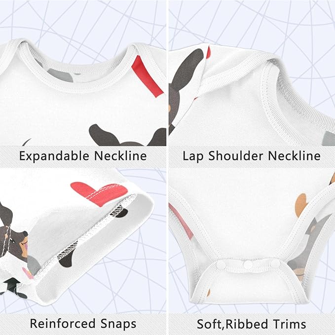 vvfelixl Dachshund Dog Baby Clothes for Boy Girl,Baby One-Piece Bodysuit for 0-24 Months,Short Sleeve