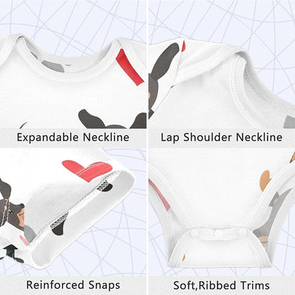 vvfelixl Dachshund Dog Baby Clothes for Boy Girl,Baby One-Piece Bodysuit for 0-24 Months,Short Sleeve