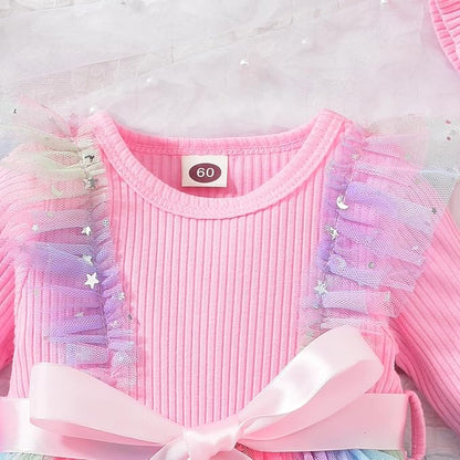 Aalizzwell Infant Newborn Girls Long Sleeve Bodysuit Dress