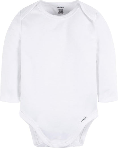 Gerber Unisex Baby Long Sleeve Solid Onesies Multi-pack Interlock 180 Gsm