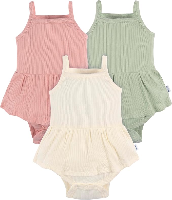 Gerber Baby Girls Multi-Pack Sleeveless Onesies Bodysuit