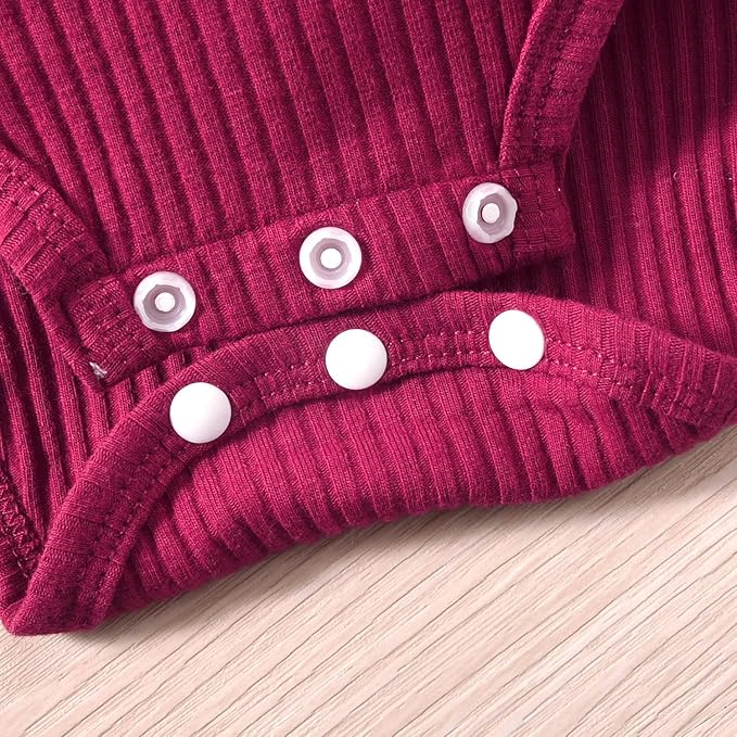 Unutiylo Preemie Newborn Baby Girl Clothes Romper Suspender Dress Fall Winter Outfits Ruffle Long Sleeve Jumpsuit