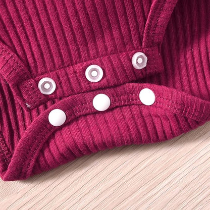 Unutiylo Preemie Newborn Baby Girl Clothes Romper Suspender Dress Fall Winter Outfits Ruffle Long Sleeve Jumpsuit