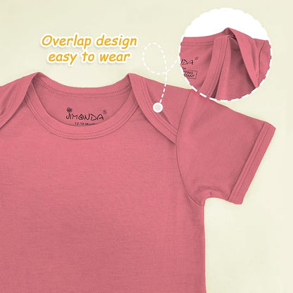Jimonda Baby Bodysuits Rayon from Bamboo Short Sleeve Baby Boys Girls Rompers Soft Outfits Newborn Clothes