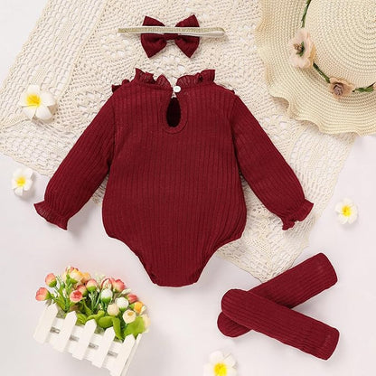 GRNSHTS Newborn Baby Girl Clothes Ruffle Rompers Toddler Fall Outfits for Girls Set Little Girl Fall Winter Clothing