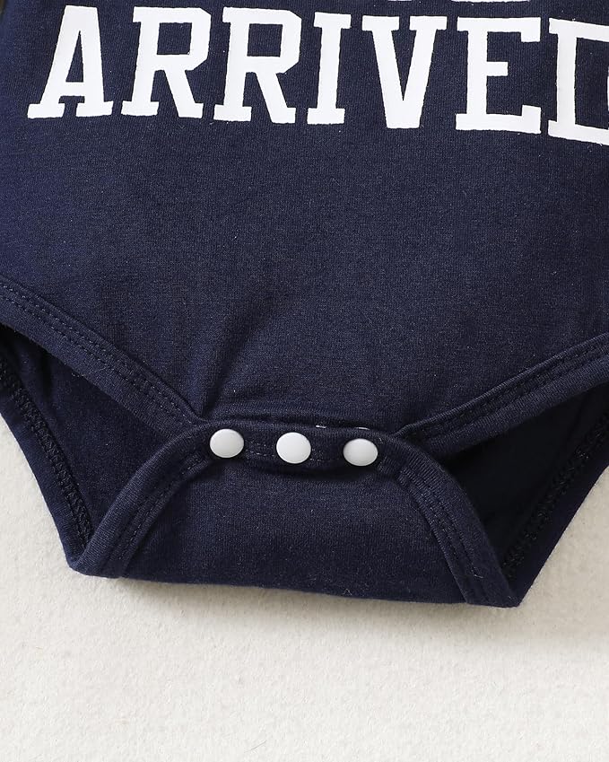 Baby Boy Clothes Infant Newborn Fall Winter Outfits Long Sleeve Letter Print Romper + Hat + Pants Set