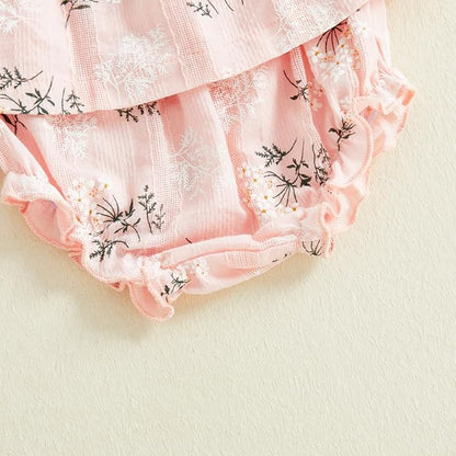 Mubineo Baby Girl Summer Clothes Cute Ruffle Tops Dress Shorts Outfits Set Infant Toddler Shrit Bloomers Princess Outfit