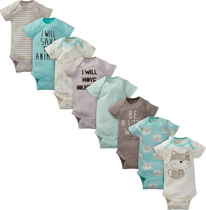 Gerber unisex-baby 8-pack Short Sleeve Onesies Bodysuits