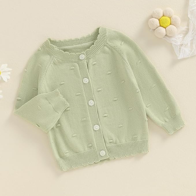 Baby Girl Cardigan Sweater Long Sleeve Button Up Knit Sweatshirt Jacket Toddler Baby Girl Fall Outfits