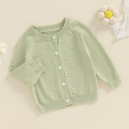Baby Girl Cardigan Sweater Long Sleeve Button Up Knit Sweatshirt Jacket Toddler Baby Girl Fall Outfits