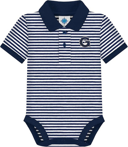 Creative Knitwear College Baby Striped Polo Bodysuit - Team Logo, Multiple Colors, for Boys & Girls (0-12 Months)
