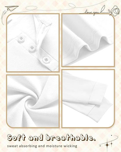 4 Pack Boys' Long Sleeve Shirts Girls' Henley Tees Toddler Baby Knit Casual Tops Kids Fall Clothes Unisex