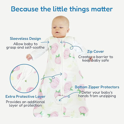 TotAha Sleep Sack 6-12 months 3 Pack, Buttery Soft Wearable Blanket Baby Sleeping Bag with 2-way Safe Zipper, 0.5 TOG, Baby Girl