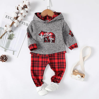 Toddler Baby Boy Clothes Infant Newborn Boy Outfit Long Sleeve Hoodie Sweatshirt Pants Fall Winter Clothes Set
