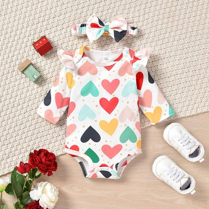 Aalizzwell Preemie Newborn Infant Baby Girls Clothes Ribbed Romper Bodysuit Pants Set Fall Winter Outfits