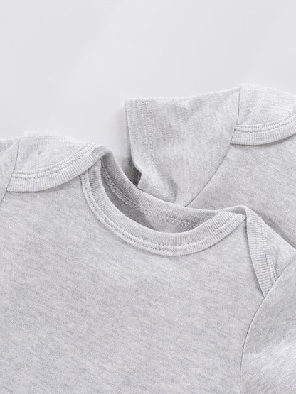 JYHOPE 5-Pack Newborn Infant Short Sleeve Pure Color Romper Bodysuit For Baby Girls And Boys Toddler Summer Clothes