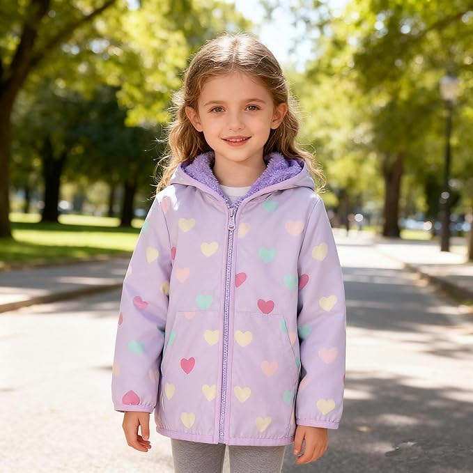 Feidoog Toddler Fleece Jacket Baby Boys Girls Hooded Zipper Long Sleeve Thick Warm Outerwear