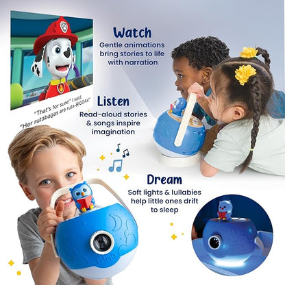 Kids Book Projector – 5 PAW Patrol & 5 Classic Read-Aloud Stories, 10 Songs & Night Light & Soothing Dream Music | Children Ages 3+ Storytime Projector | Toys, Owl & PAW Patrol Marshall