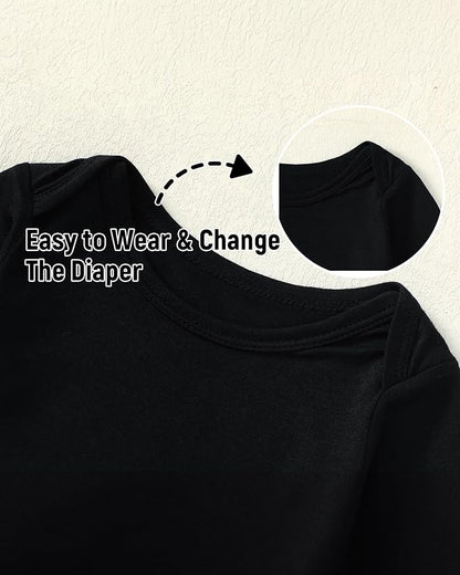 DEFAHN 2PCS Visocse from Bamboo Baby Rompers Unisex Onsies Solid Short Sleeve Baby Bodysuit 0-24 Months