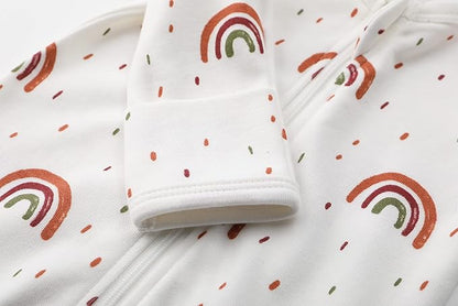 O2 BABY Baby Boys Girls Organic Cotton Zip-Front Sleeper Pajamas, Footed Sleep 'n Play