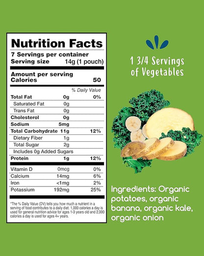 Amara Organic Baby Food - Stage 2 - Kale Potato - Baby Cereal to Mix With Breastmilk, Water or Baby Formula - Shelf Stable Baby Food Pouches Made from Organic Fruit and Veggies - 14 Pouches, 3.5oz Per Serving