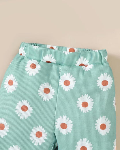 Jecson Newborn Baby Girl Clothes: Soft Cotton Infant Outfits Ruffles Sleeve Romper & Pants Set Cute Fall Home Outing 0-18M