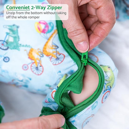 LollyBanks Baby Pajamas, 2-Way Zipper Infant Romper, 95% Viscose Made from Bamboo and 5% Spandex, Baby Sleepers