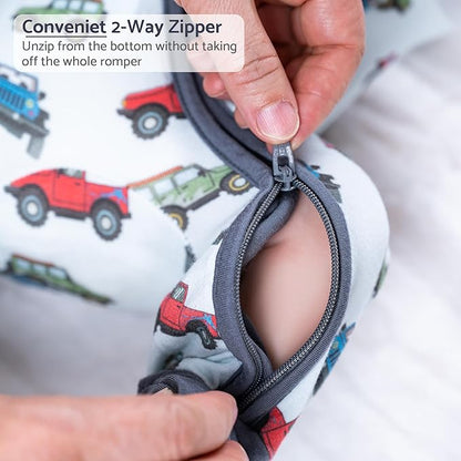 LollyBanks Baby Pajamas, 2-Way Zipper Infant Romper, 95% Viscose Made from Bamboo and 5% Spandex, Baby Sleepers