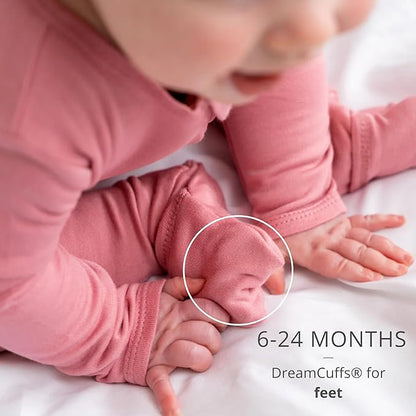 Dreamland Baby Bamboo Viscose Baby Pajamas (0-9 months). Ultra Soft Viscose Sleepers with 2-Way Zipper, Mitten & Foot Cuffs