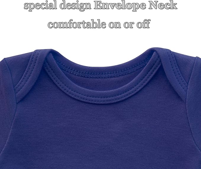 Baby Onsies 100% Cotton Short Sleeve Baby Bodysuits Solid Color Infant Bodysuits for Newborn Baby 3-Pack