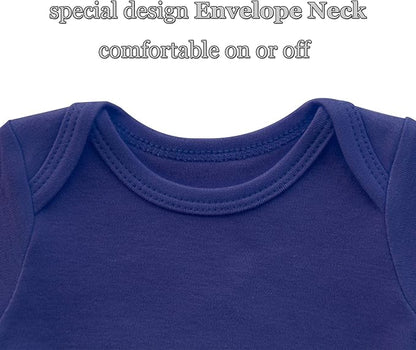 Baby Onsies 100% Cotton Short Sleeve Baby Bodysuits Solid Color Infant Bodysuits for Newborn Baby 3-Pack