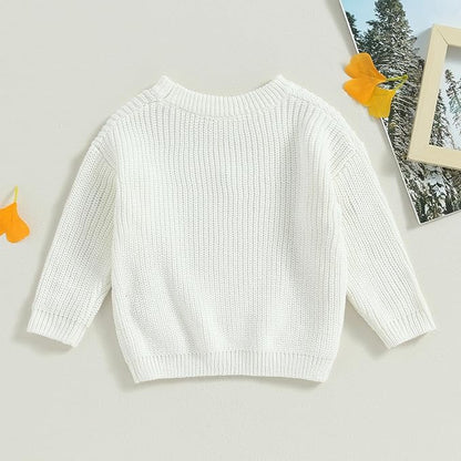 Mubineo Baby Girl Winter Clothes Cute Flower Sweater Crewneck Pullover Long Sleeve Knit Newborn Infant Sweaters