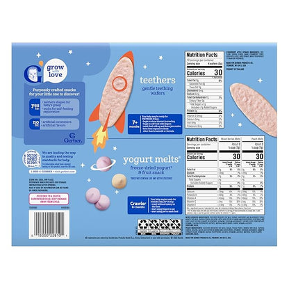 Gerber Stage 3 Baby Snacks Discovery Pack, Yogurt Melts, Teething Wafers, 6PK