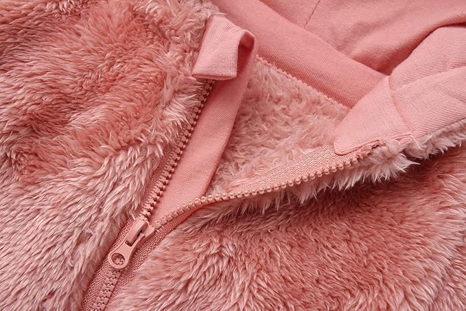 Newborn Baby Jumpsuit Hooded Fleece Rompers Long Sleeve Onesies Outwear Outfits